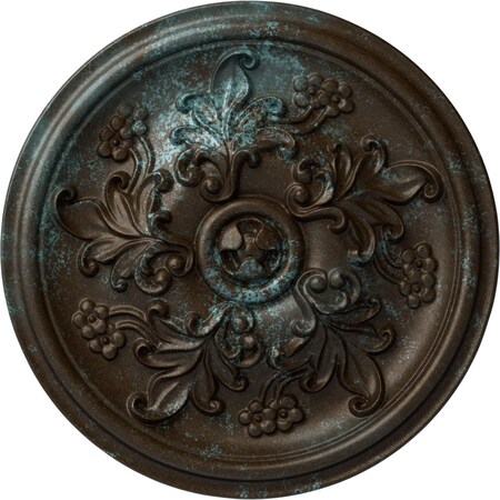 Ekena Millwork Katheryn Ceiling Medallion (Fits Canopies up to 2 1/8"), 14 1/2"OD x 2 3/4"P, Bronze Blue Patina CM14KTBBS